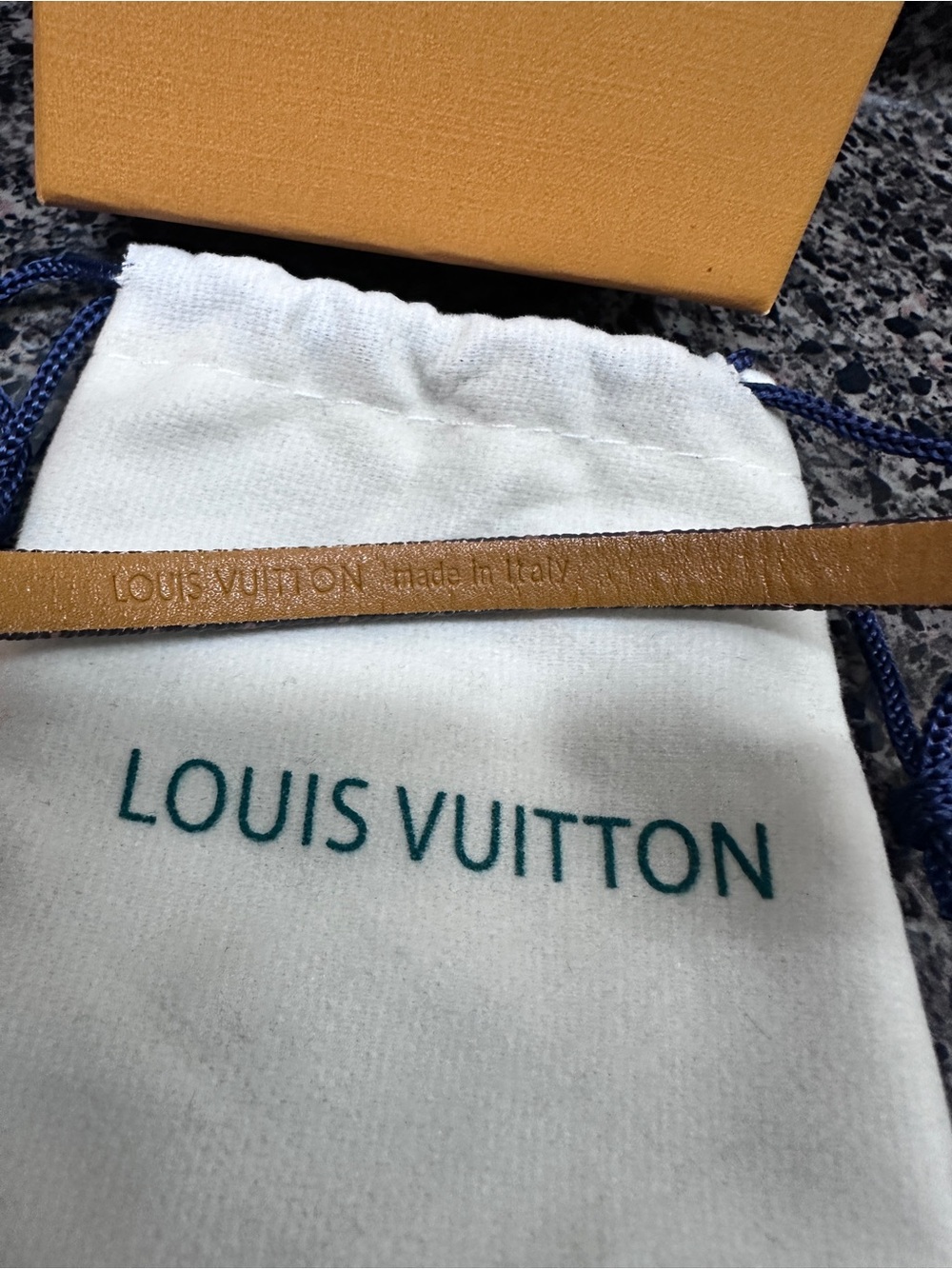Louis Vuitton Brown Leather Bracelet with Gold LV Charm - Picture 8 of 12